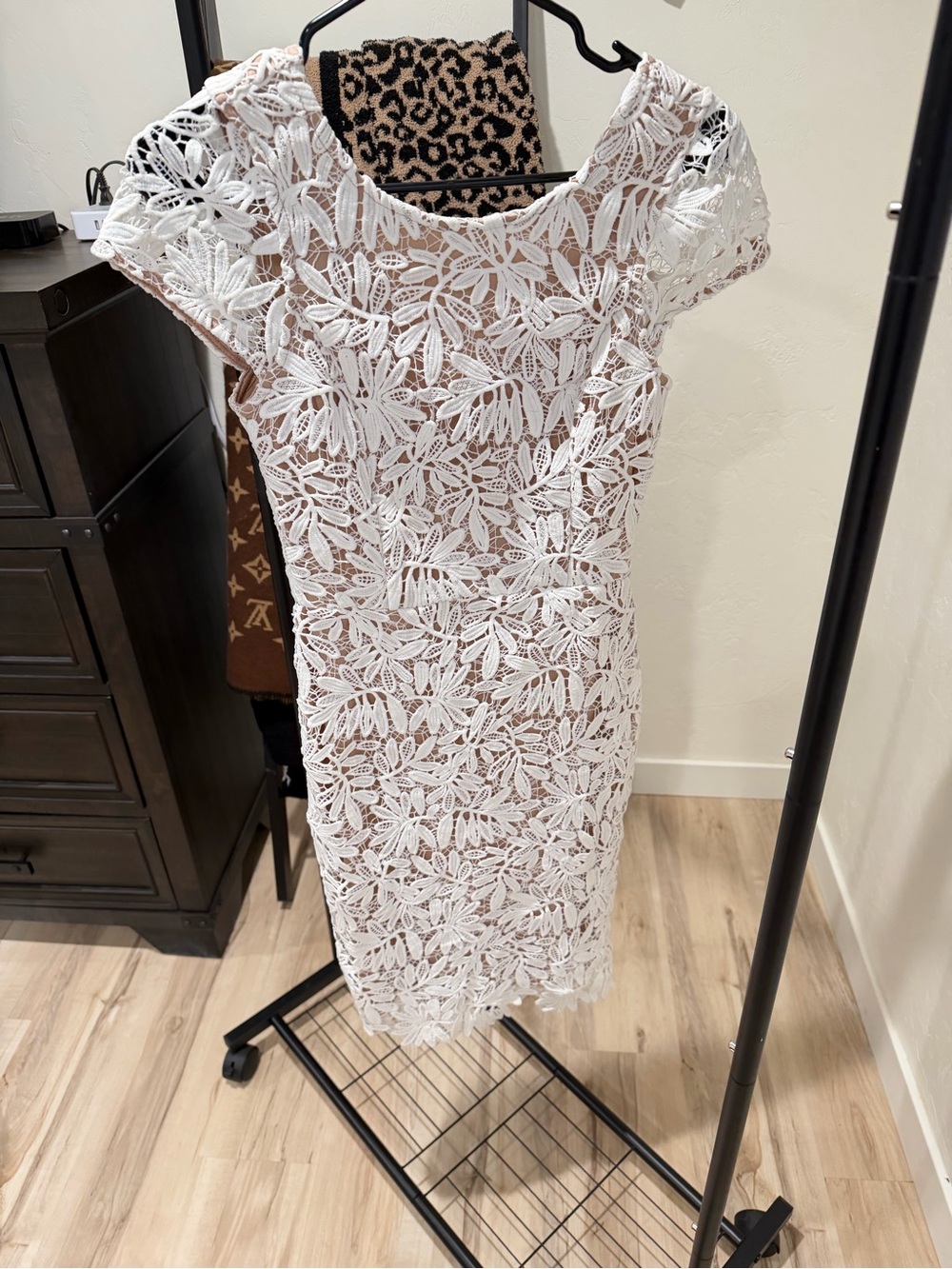 Lulu's White Floral Lace Midi Dress